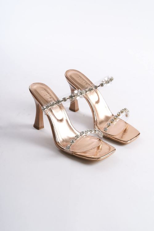 Gwen Topuklu Kadın Rose Gold Terlik