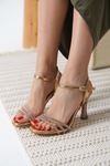 Lilia Kadın Rose Gold Taşlı Sandalet